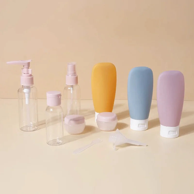 Contenants cosmétique - Trousse de toilette - Bagage Cabine - 11 pièces