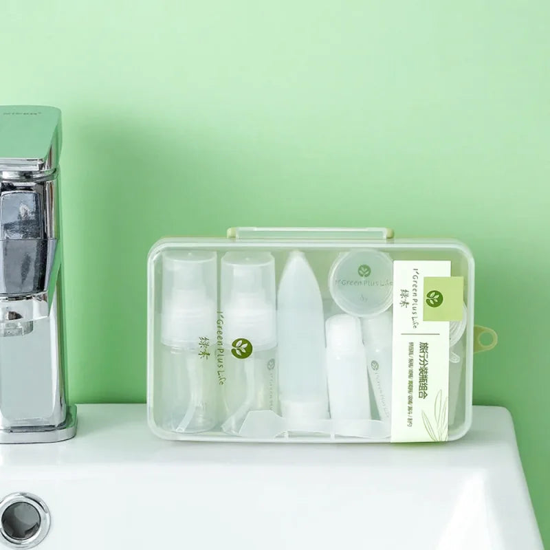 Contenants cosmétique - Trousse de toilette - Bagage cabine - Transparent - 10 pièces