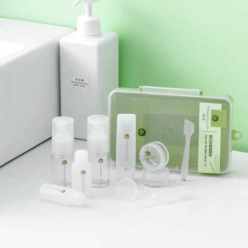 Contenants cosmétique - Trousse de toilette - Bagage cabine - Transparent - 10 pièces