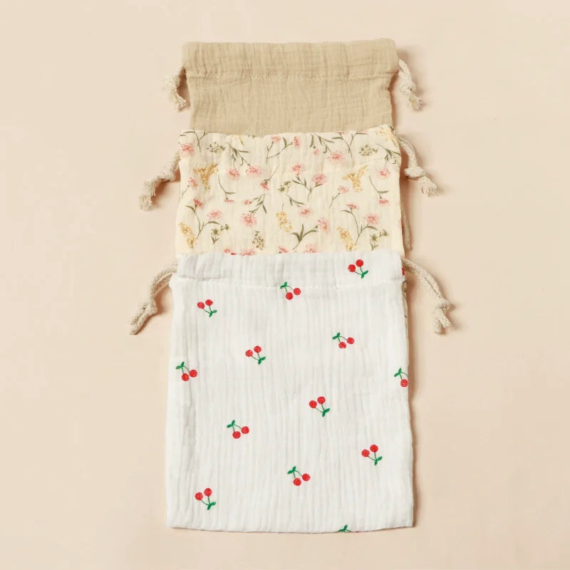 Lot de 3 Poches pour Sac à Langer ou Voyage avec Bébé - motif floral