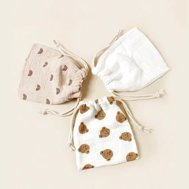 Lot de 3 Poches pour Sac à Langer ou Voyage avec Bébé - motif ourson