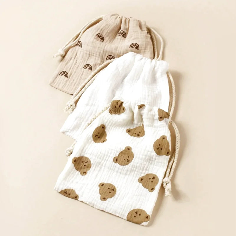 Lot de 3 Poches pour Sac à Langer ou Voyage avec Bébé - motif ourson