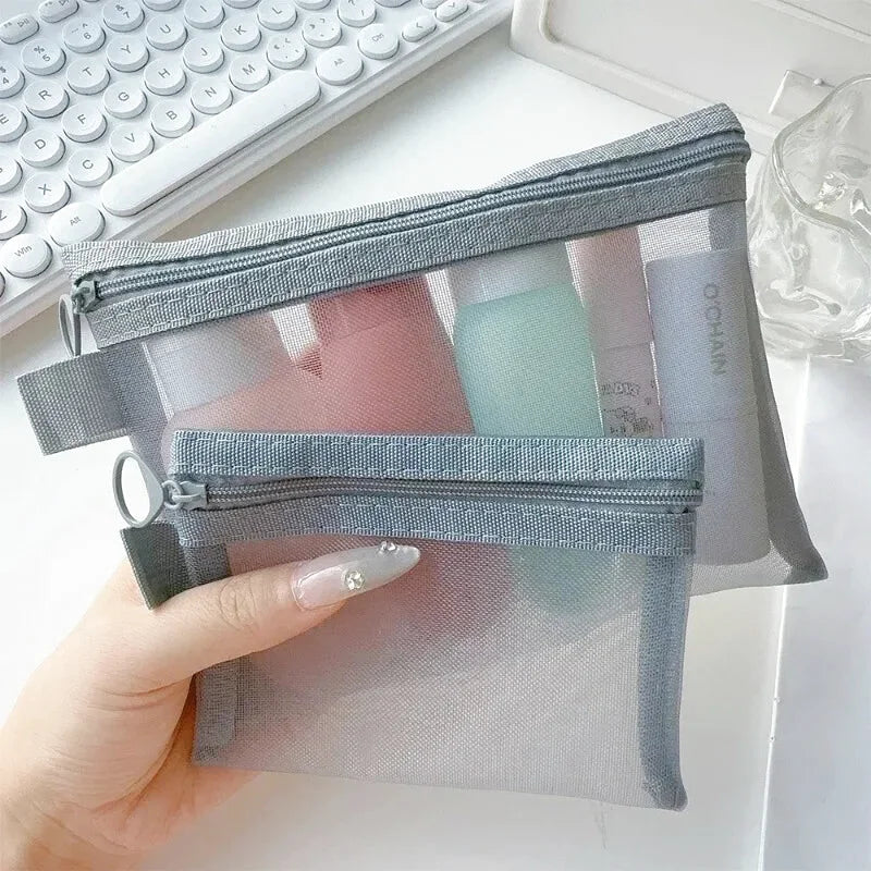 Lot de 3 Trousses Transparentes pour Produits de Beauté - Bagage Cabine