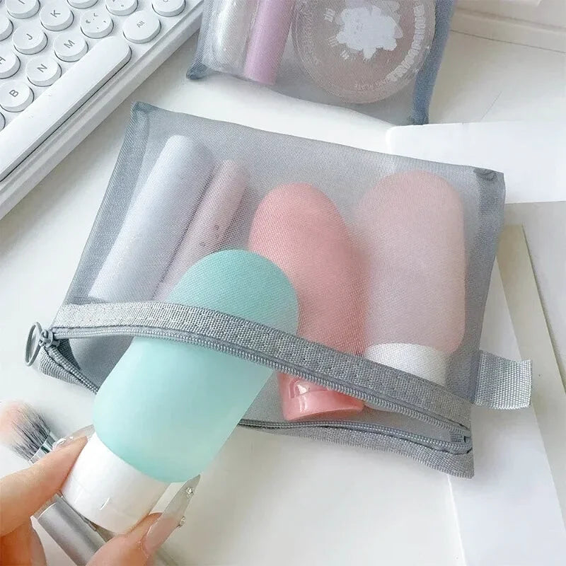 Lot de 3 Trousses Transparentes pour Produits de Beauté - Bagage Cabine