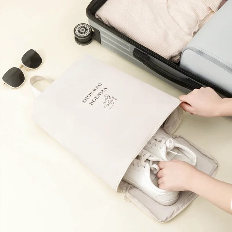 Organisateur de Valise - Rangement Chaussures Semi-Rigide - Couleur Beige