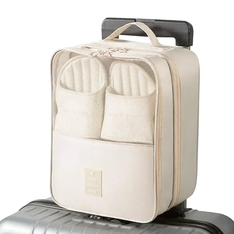 Organisateur Valise - Rangement de Chaussures Modulable - Couleur Beige