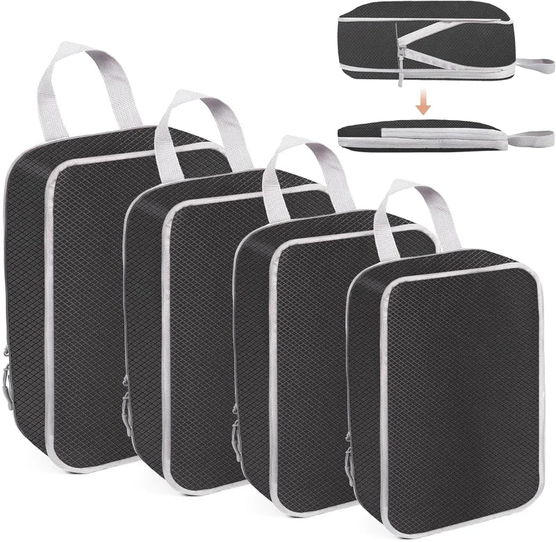 Organisteurs Valise Compressibles - Lot de 4 - Noir